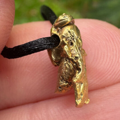 Real wasp pendant - gold vermeil