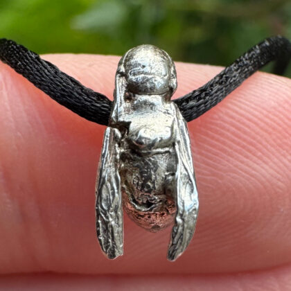 Real wasp pendant - silver